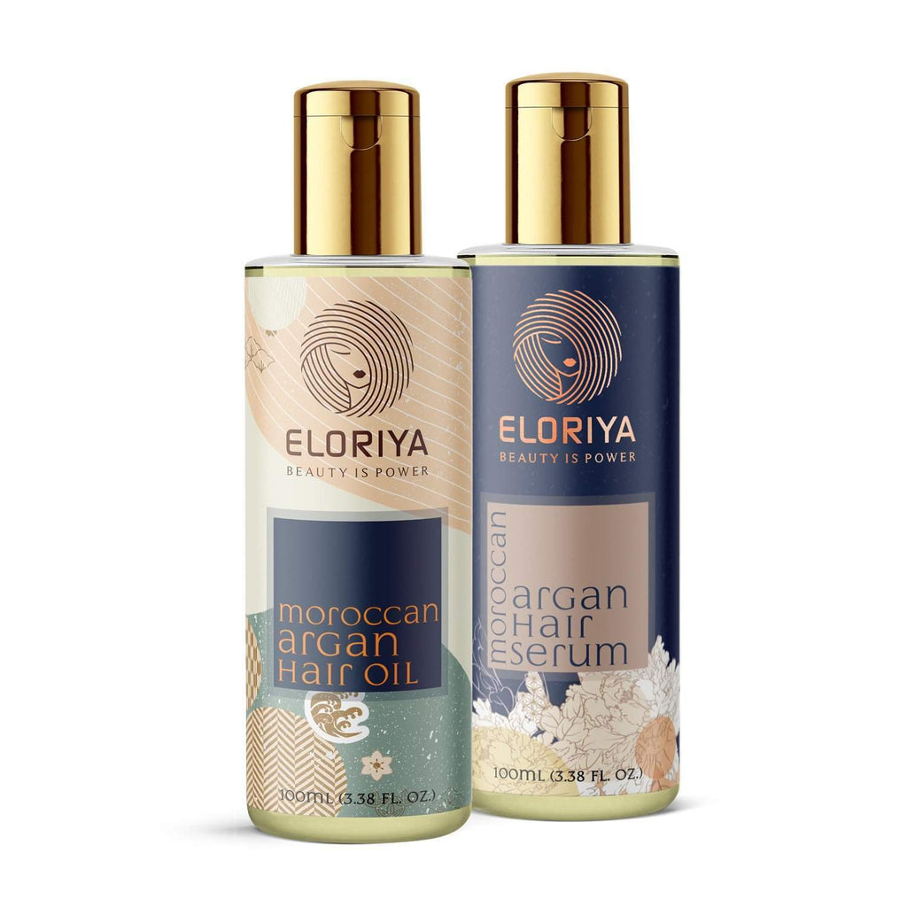 ELORIYA Moroccan Argan Hair Oil, 100Ml + Moroccan Argan Hair Serum, 100Ml ELORIYA