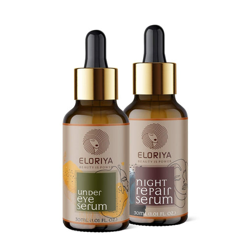ELORIYA Under Eye Face Serum, 30 Ml + Night Repair Skin Serum, 30 Ml ELORIYA