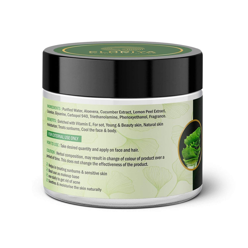 ELORIYA Aloe Vera Natural Gel for Healthy Skin and Hair, for Moisturizing, Cooling & Soothing, 150 ml ELORIYA