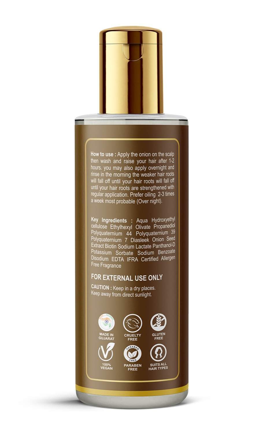 ELORIYA Onion Hair Serum for Strong and Frizz-Free Hair for Instant Smoothing, Repairing and Shining, 100 ml ELORIYA