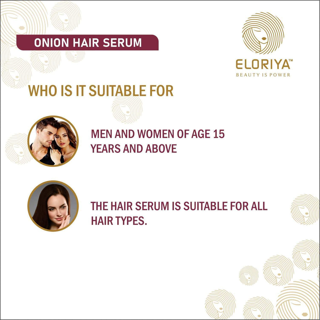 ELORIYA Onion Hair Serum for Strong and Frizz-Free Hair for Instant Smoothing, Repairing and Shining, 100 ml ELORIYA