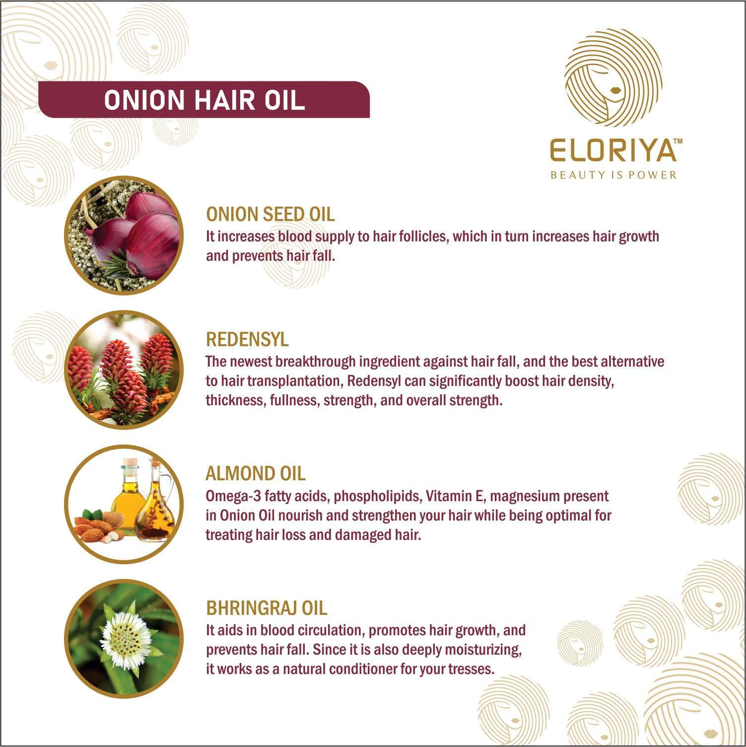 ELORIYA Onion Seed Herbal Hair Oil - 100 ml ELORIYA