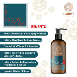 Eloriya Cranberry Body Lotion with Deep Moisturizing for Smooth and Pleasant Skin 300 ml ELORIYA