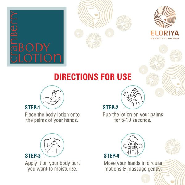 Eloriya Cranberry Body Lotion with Deep Moisturizing for Smooth and Pleasant Skin 300 ml ELORIYA