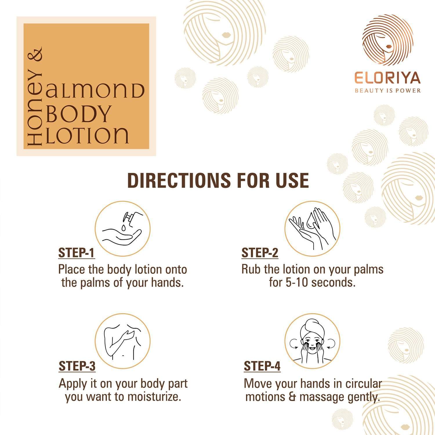 Eloriya Honey and Almond Body Lotion with Deep Moisturizing for Smooth and Pleasant Skin, 300 ml ELORIYA