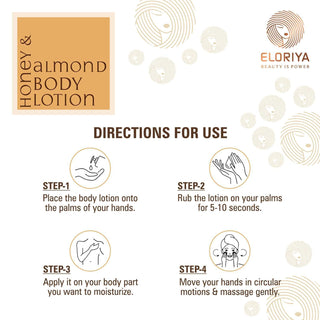 Eloriya Honey and Almond Body Lotion with Deep Moisturizing for Smooth and Pleasant Skin, 300 ml ELORIYA