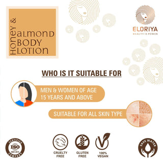 Eloriya Honey and Almond Body Lotion with Deep Moisturizing for Smooth and Pleasant Skin, 300 ml ELORIYA