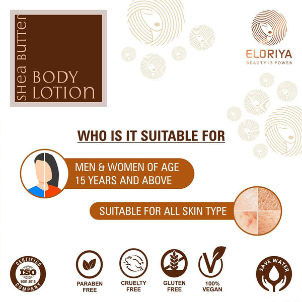 Eloriya Shea Butter Body Lotion with Deep Moisturizing for Smooth and Pleasant Skin 300 ml ELORIYA