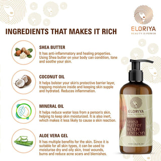 Eloriya Shea Butter Body Lotion with Deep Moisturizing for Smooth and Pleasant Skin 300 ml ELORIYA