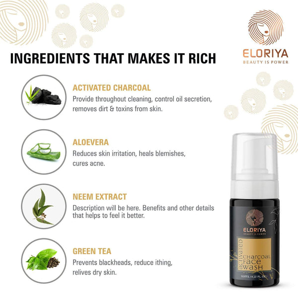 ELORIYA Activated Charcoal Foaming Facewash 125 ml ELORIYA