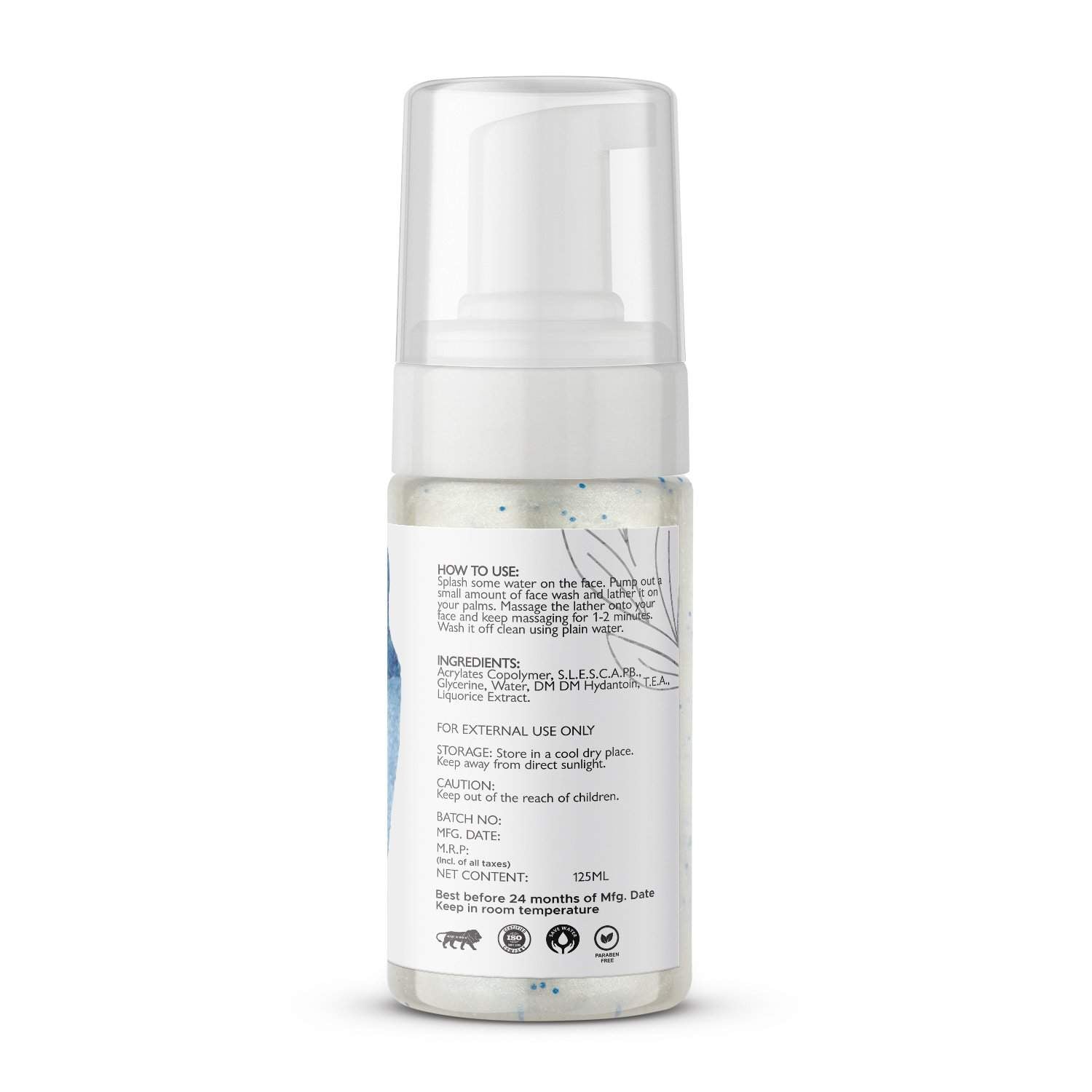 ELORIYA Diamond Foaming Facewash for Toning and Cleaning Skin Deep Cleansing Brightening and Refreshing for Men and Women 125 ml ELORIYA