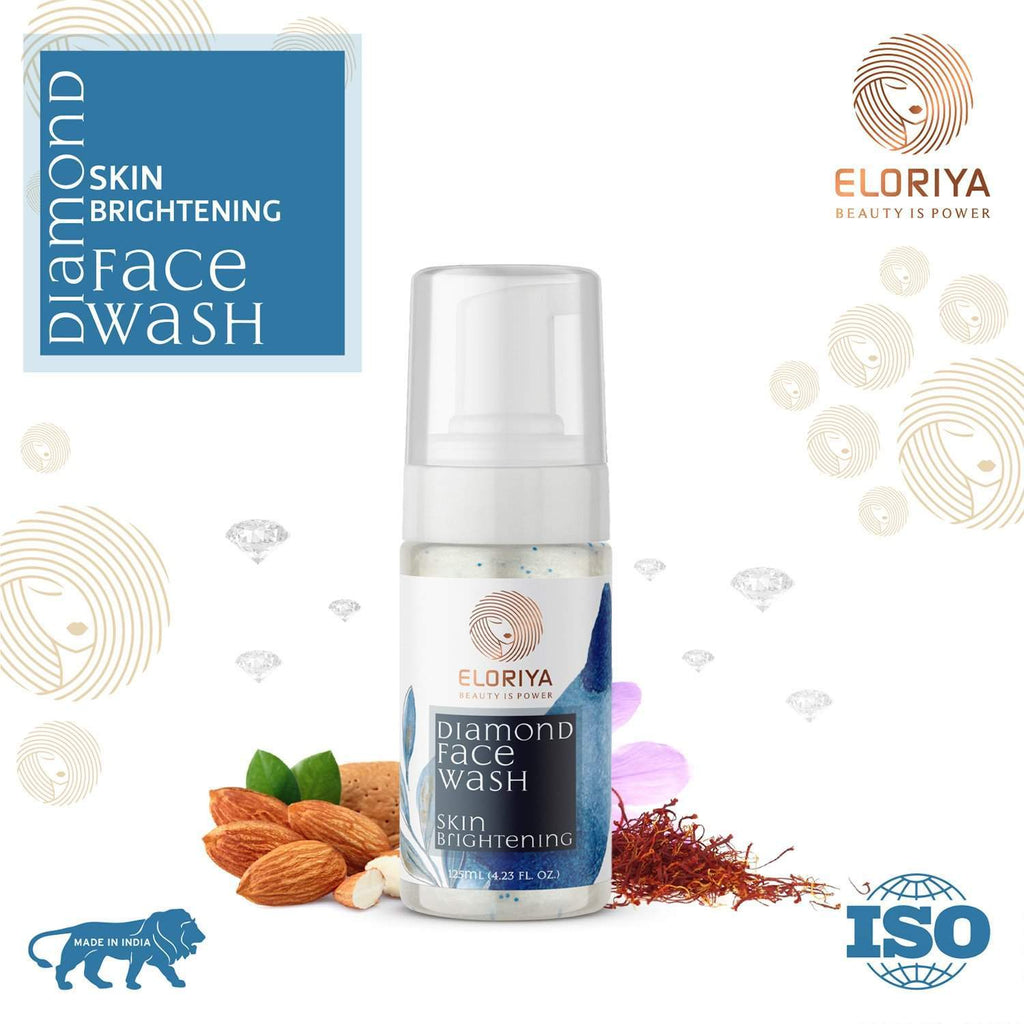 ELORIYA Diamond Foaming Facewash for Toning and Cleaning Skin Deep Cleansing Brightening and Refreshing for Men and Women 125 ml ELORIYA