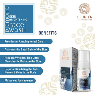 ELORIYA Diamond Foaming Facewash for Toning and Cleaning Skin Deep Cleansing Brightening and Refreshing for Men and Women 125 ml ELORIYA