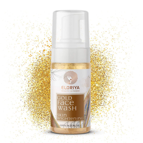 ELORIYA Gold Foaming Facewash for Deep Cleansing, Anti-Ageing, Skin Brightening and Whitening Face Cleanser for Men and Women, 125 ml ELORIYA