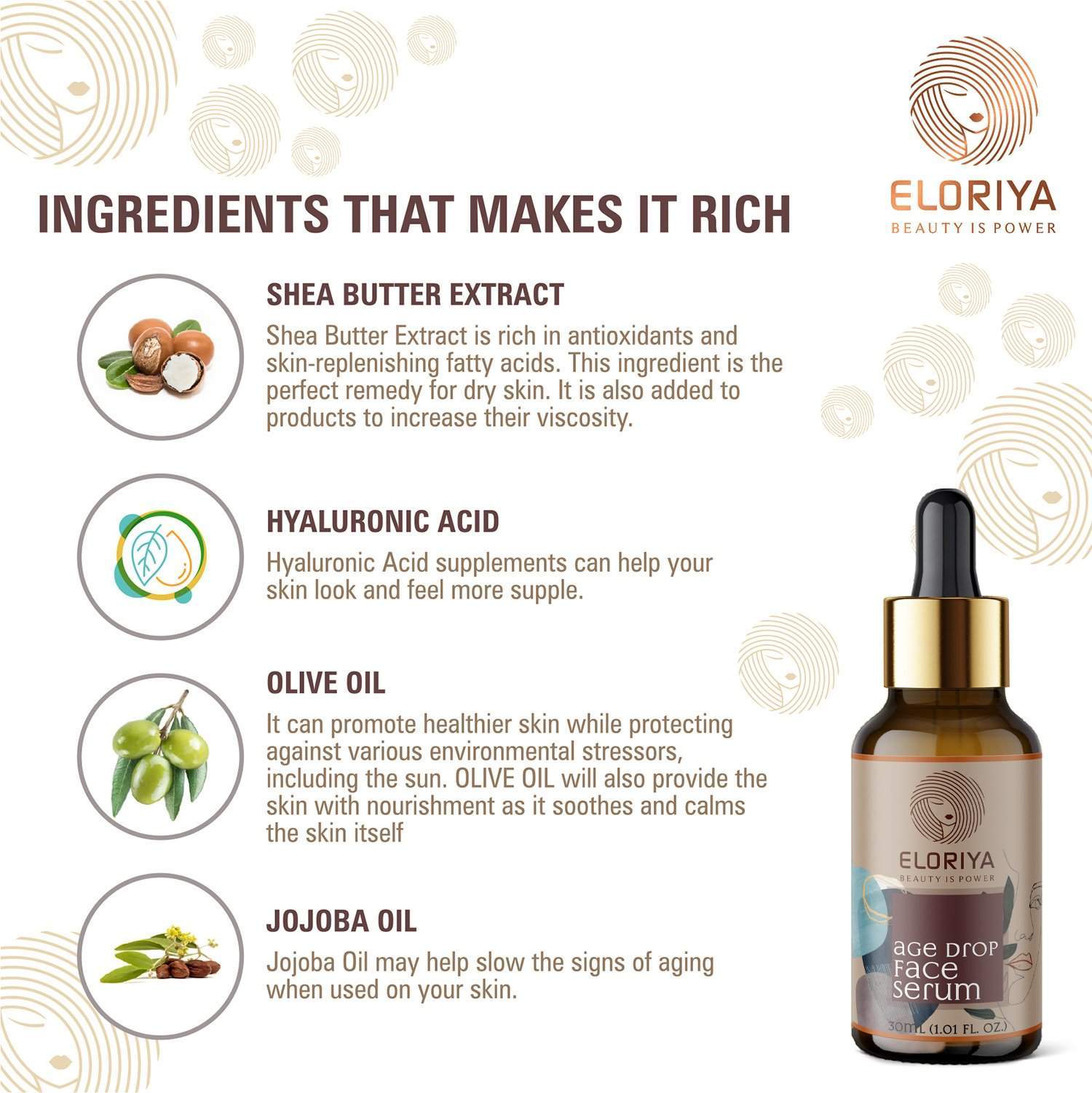 ELORIYA Age Drop Anti-Aging Face Serum, 30 ml ELORIYA