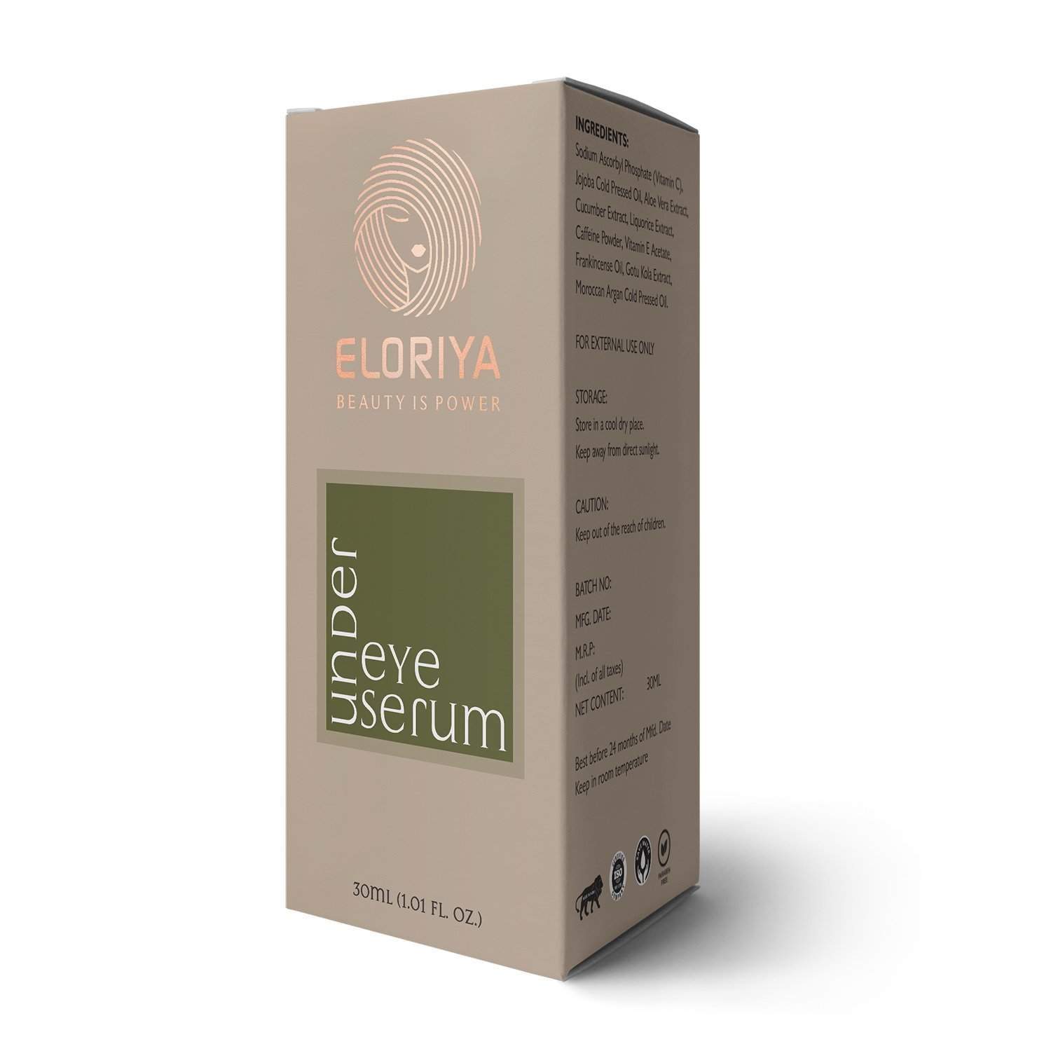ELORIYA Under Eye Serum for Dark Circle, Acne Marks, Dark Spot, Anti-Aging, Oil Balancing, for All Skin Types, 30 Ml ELORIYA