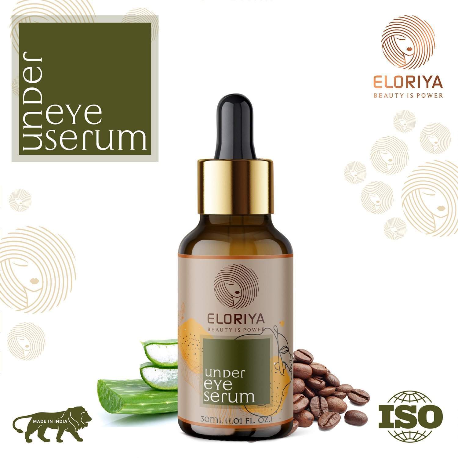 ELORIYA Under Eye Serum for Dark Circle, Acne Marks, Dark Spot, Anti-Aging, Oil Balancing, for All Skin Types, 30 Ml ELORIYA