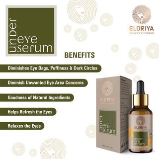 ELORIYA Under Eye Serum for Dark Circle, Acne Marks, Dark Spot, Anti-Aging, Oil Balancing, for All Skin Types, 30 Ml ELORIYA