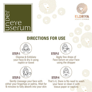 ELORIYA Under Eye Serum for Dark Circle, Acne Marks, Dark Spot, Anti-Aging, Oil Balancing, for All Skin Types, 30 Ml ELORIYA