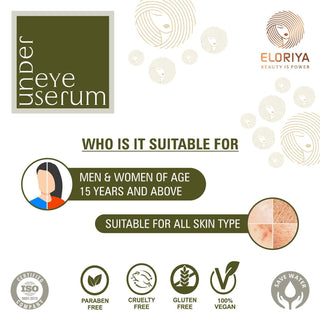ELORIYA Under Eye Serum for Dark Circle, Acne Marks, Dark Spot, Anti-Aging, Oil Balancing, for All Skin Types, 30 Ml ELORIYA