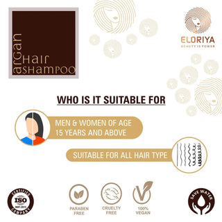 ELORIYA Argan Oil Hair Shampoo for Make Hair Softer, Stop Split Ends, Restore Shiny for Men and Women, 300 ml ELORIYA