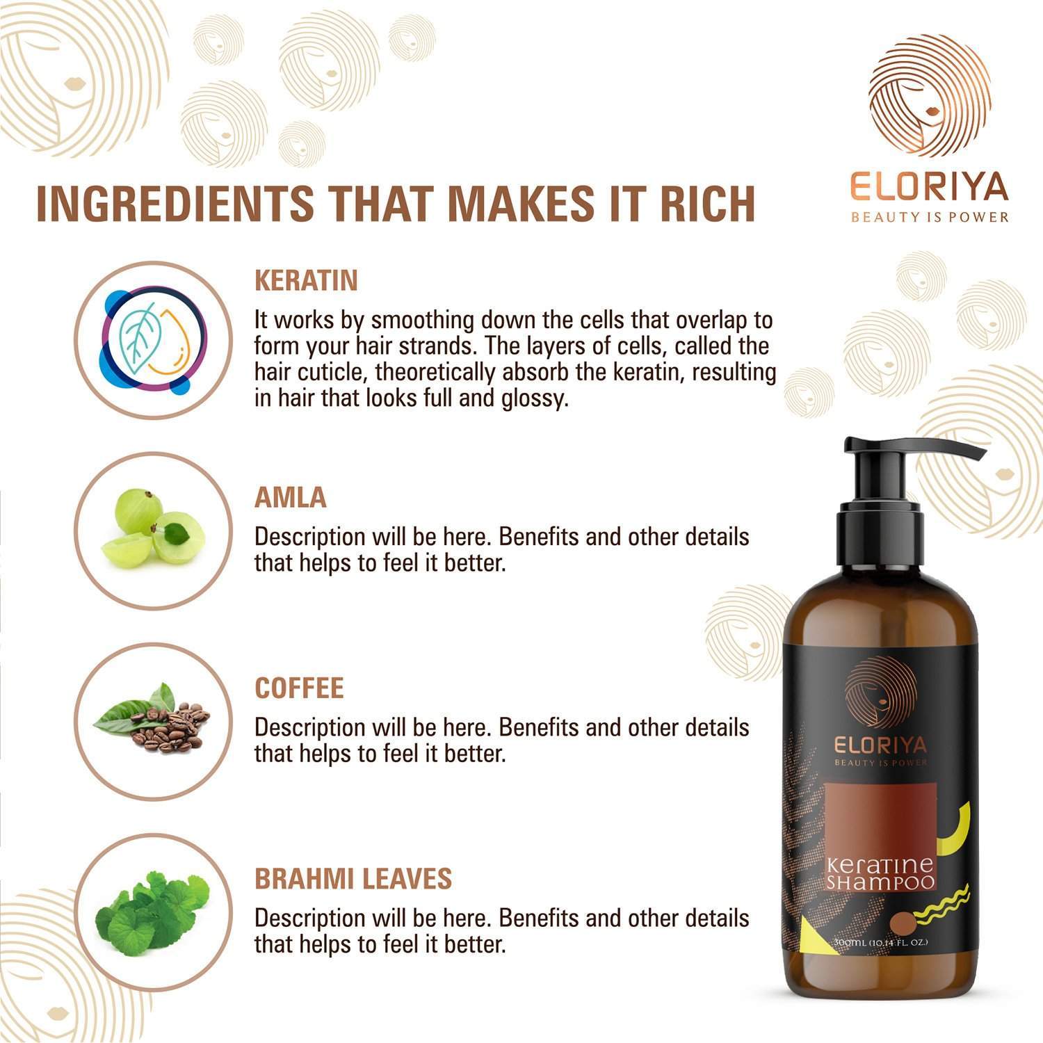ELORIYA Keratin Hair Shampoo 300 ml ELORIYA
