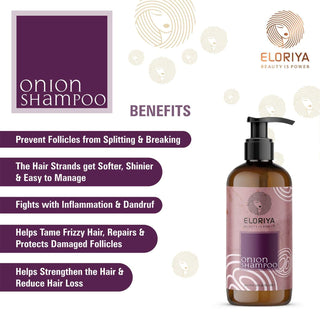 ELORIYA Onion Hair Shampoo for Hair Growth and Hair Fall Control with Onion Oil for Men and Women, 300 ml ELORIYA