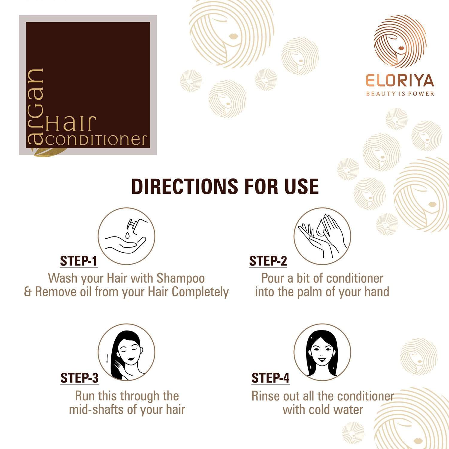 ELORIYA Argan Oil Conditioner for Make Hair Softer, Stop Split Ends, Restore Shiny for Men and Women, 300 ml ELORIYA