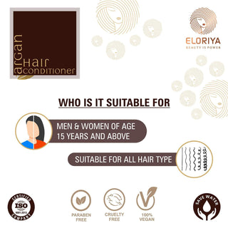 ELORIYA Argan Oil Conditioner for Make Hair Softer, Stop Split Ends, Restore Shiny for Men and Women, 300 ml ELORIYA