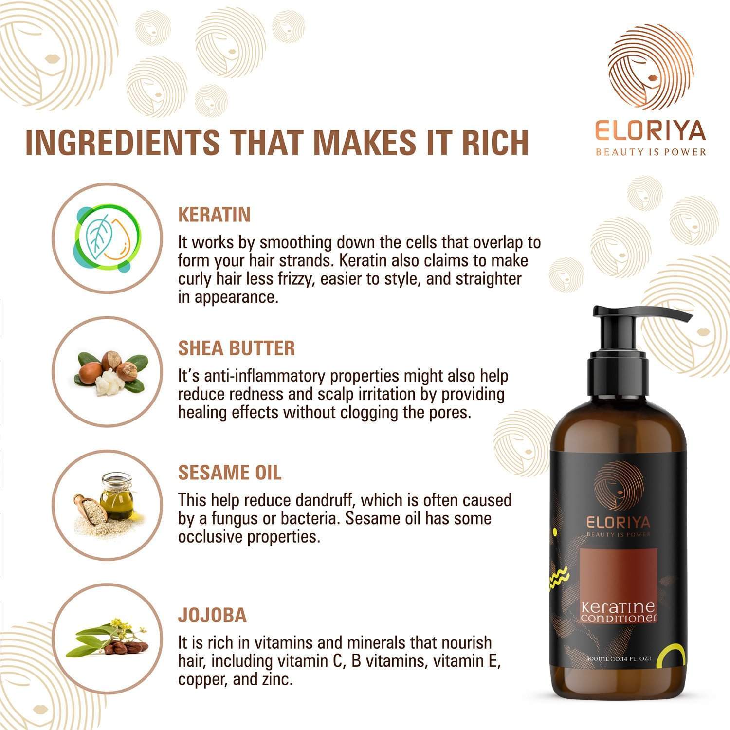 ELORIYA Keratin Conditioner, 300 ml ELORIYA