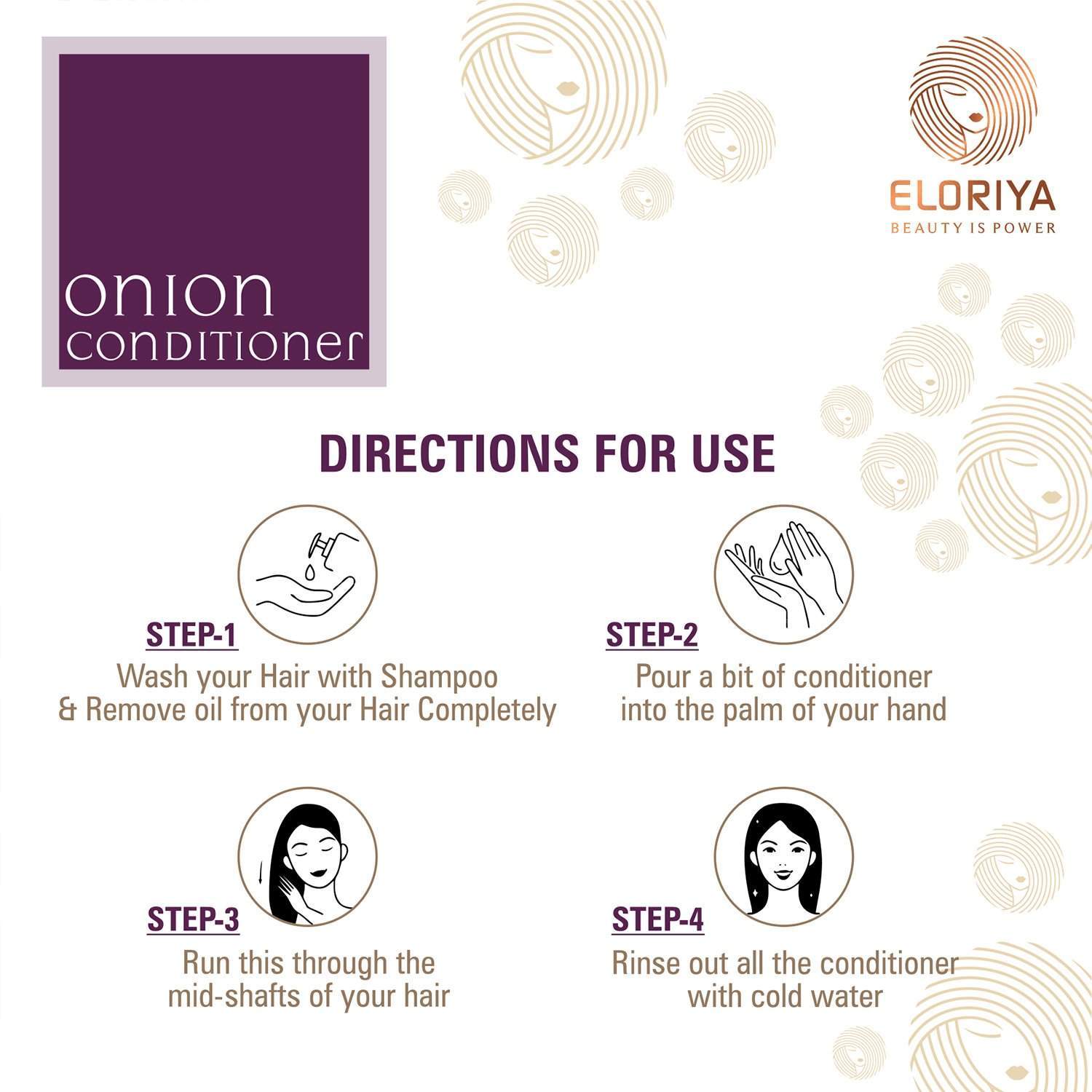 ELORIYA Onion Conditioner for Hair Growth and Hair Fall Control with Onion Oil for Men and Women, 300 ml ELORIYA