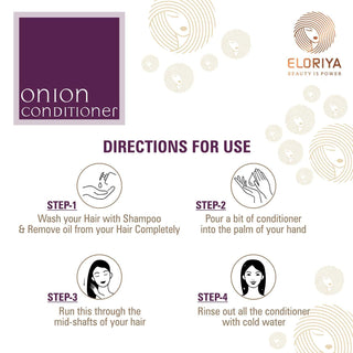 ELORIYA Onion Conditioner for Hair Growth and Hair Fall Control with Onion Oil for Men and Women, 300 ml ELORIYA
