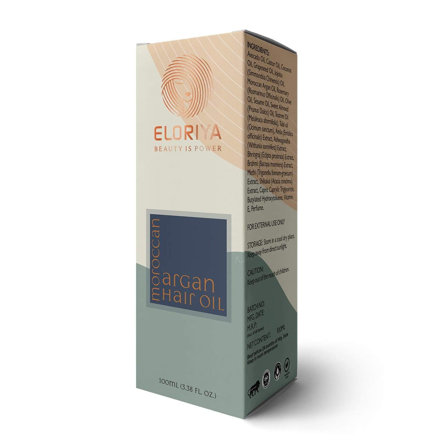 ELORIYA Moroccan Argan Hair Oil for Restores Shining and Strengthening of Hair for Men and Women, 100 Ml ELORIYA
