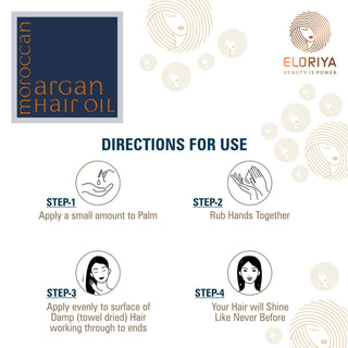 ELORIYA Moroccan Argan Hair Oil for Restores Shining and Strengthening of Hair for Men and Women, 100 Ml ELORIYA