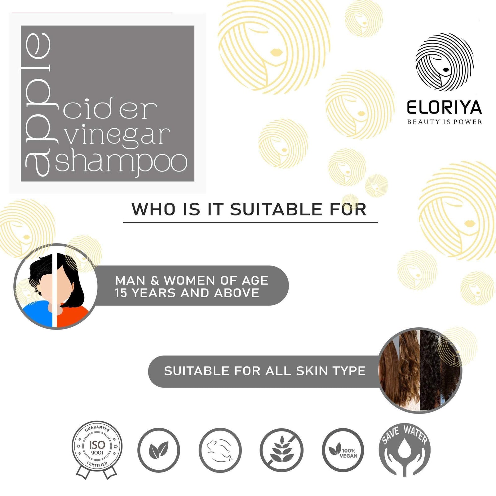 ELORIYA Apple Cider Vinegar Shampoo, 300ml ELORIYA