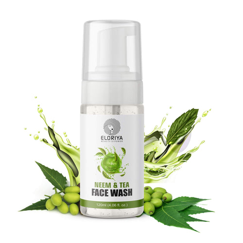 ELORIYA Neem and Tea Tree Face Wash for Women and Men | Lightens Scars Blemishes and Improve Skin tone No Parabens, SLS Free - 120ml ELORIYA