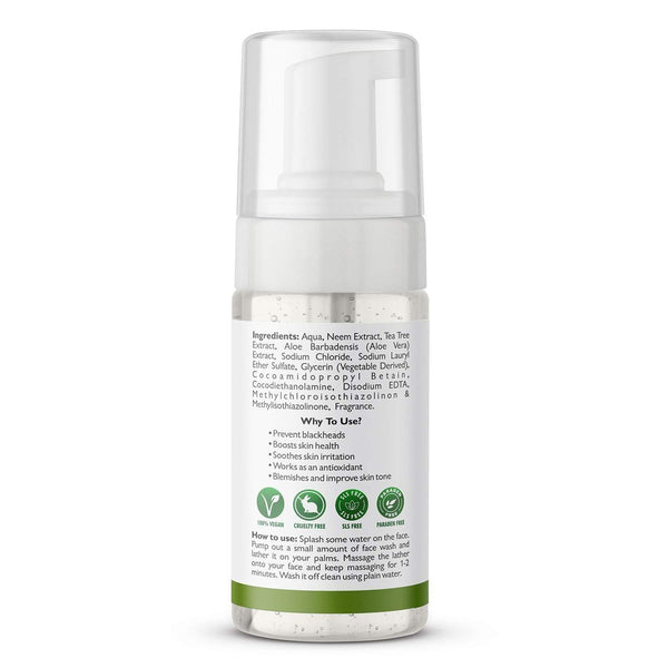 ELORIYA Neem and Tea Tree Face Wash for Women and Men | Lightens Scars Blemishes and Improve Skin tone No Parabens, SLS Free - 120ml ELORIYA
