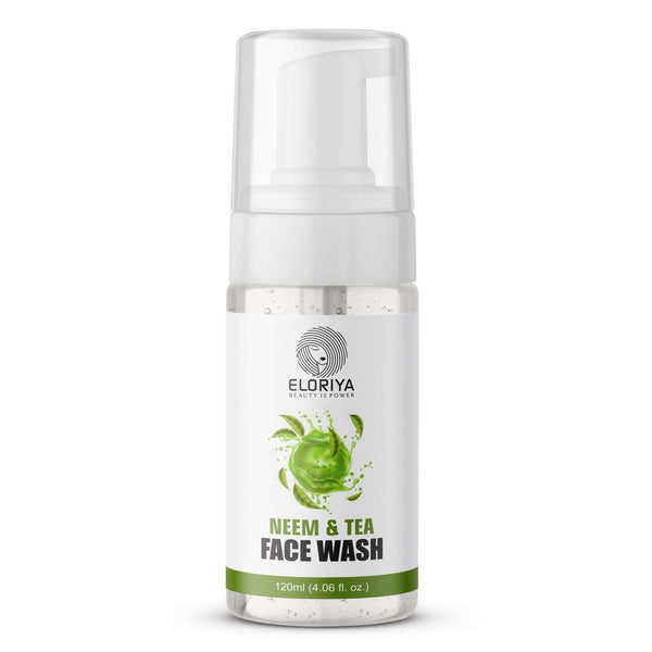 ELORIYA Neem and Tea Tree Face Wash for Women and Men | Lightens Scars Blemishes and Improve Skin tone No Parabens, SLS Free - 120ml ELORIYA