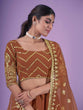 Load image into Gallery viewer, Orange Wedding and Festival Semi Stitiched Lehenga Choli Clothsvilla