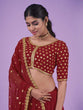Load image into Gallery viewer, Red Wedding and Festival Semi Stitiched Lehenga Choli Clothsvilla