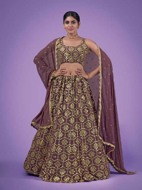 Maroon Wedding and Festival Semi Stitiched Lehenga Choli Clothsvilla Main image