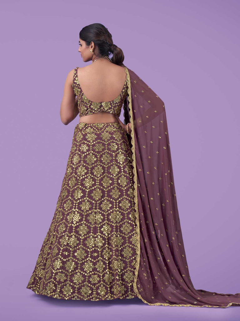 Maroon Wedding and Festival Semi Stitiched Lehenga Choli Clothsvilla