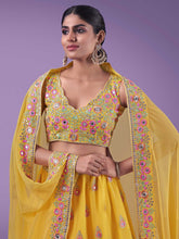 Load image into Gallery viewer, Yellow Wedding and Festival Semi Stitiched Lehenga Choli Clothsvilla