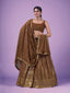 Brown Wedding and Festival Semi Stitiched Lehenga Choli Clothsvilla