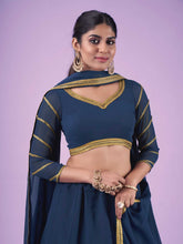 Load image into Gallery viewer, Blue Wedding and Festival Semi Stitiched Lehenga Choli Clothsvilla