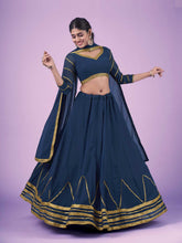 Load image into Gallery viewer, Blue Wedding and Festival Semi Stitiched Lehenga Choli Clothsvilla