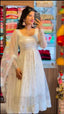 Elegant White Color Embroidery Sequence Work Gown Clothsvilla