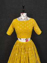 Load image into Gallery viewer, Yellow Color Embroidered Georgette Lehenga Sets Clothsvilla
