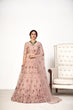 Load image into Gallery viewer, Enchanting Pink Embroidered Net Wedding Ghagra Choli With Dupatta ClothsVilla