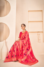 Load image into Gallery viewer, Enthralling Pink Color Banarasi Silk Base Silk Weave Saree ClothsVilla
